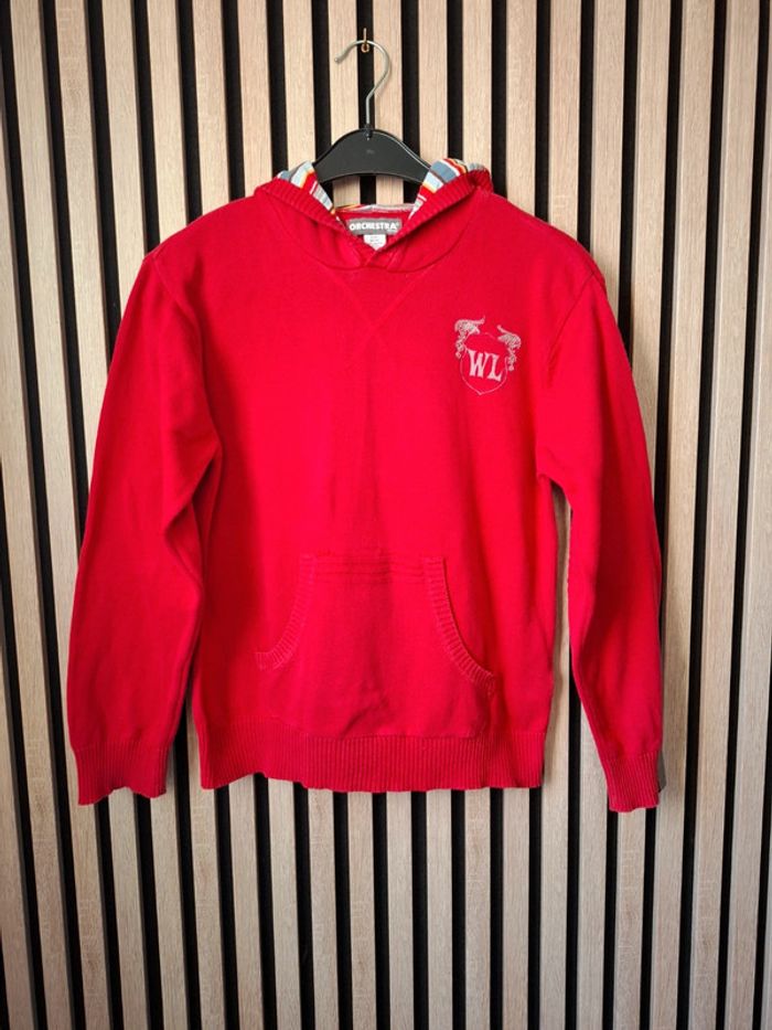 Pull rouge avec capuche Orchestra T 12 ans