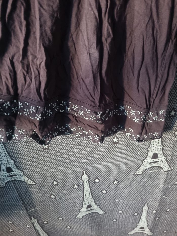 Tunique marron avec fleurs manches longues 10ans - photo numéro 3