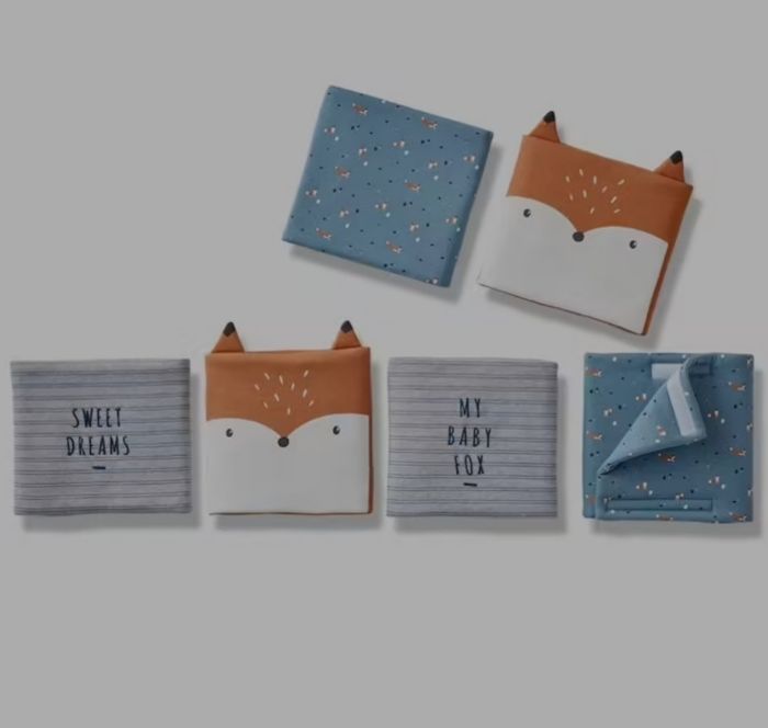 Tour de lit pare-chocs Baby fox bleu multicolore - photo numéro 3