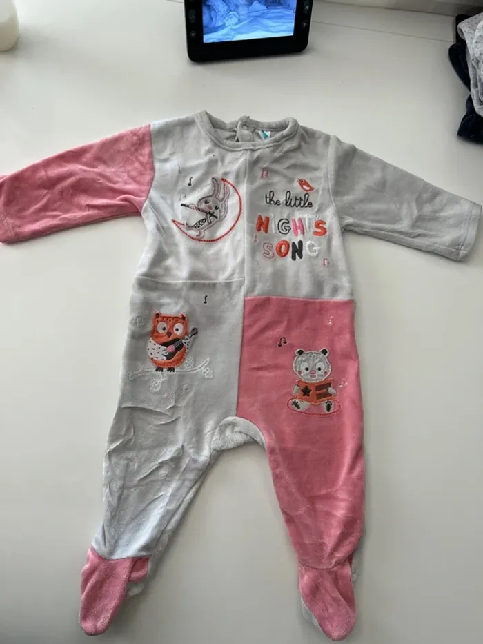 Pyjama velours Tex Baby – 6 mois