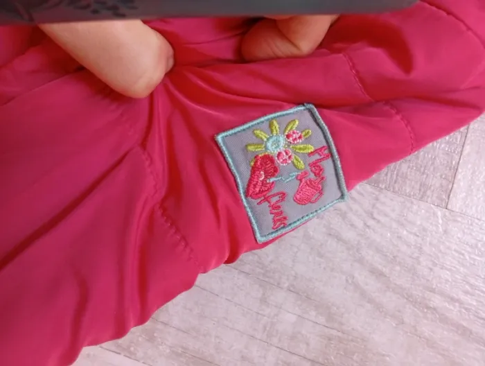 Manteau doudoune réversible 36 mois 3 ans motif fleurs ou uni - photo numéro 7