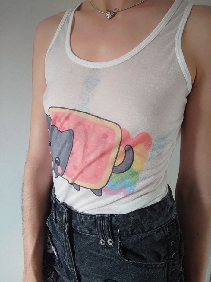 Débardeur unique Nyan Cat -  36/S à 38/M - photo numéro 2