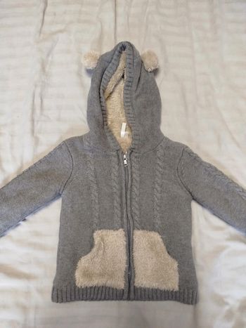 Veste pull fourré zippé 18 mois