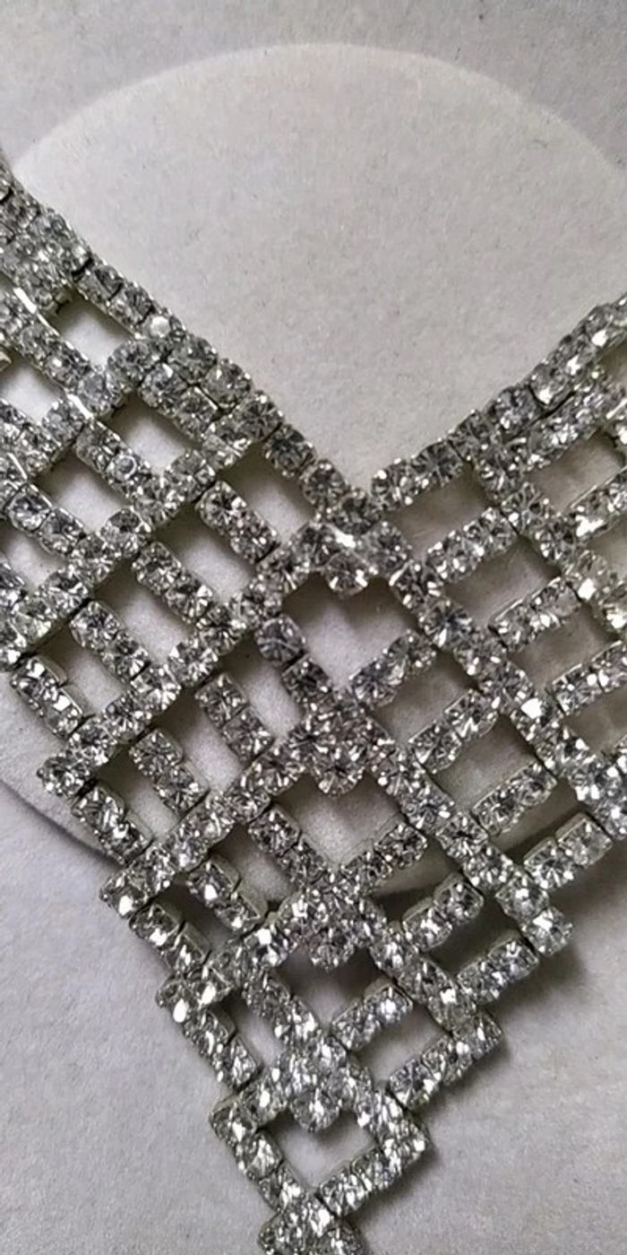 Collier fantaisie strass en rivière - photo numéro 2