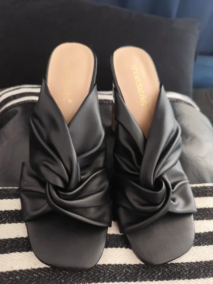Chaussures été ouvertes noires talons - photo numéro 3