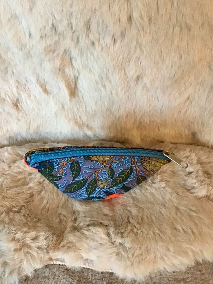 Beau porte monnaie en soie violet Noir Fox&Chave (0224) - photo numéro 2