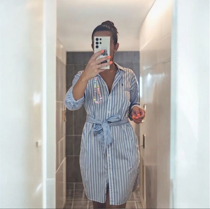 Ralph Lauren robe-chemise en coton rayé. Neuve. Taille 6US. - photo numéro 5