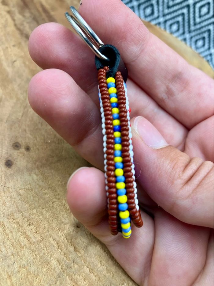 Porte-clé en perles tissées, porte-clés original, ethnique - photo numéro 5