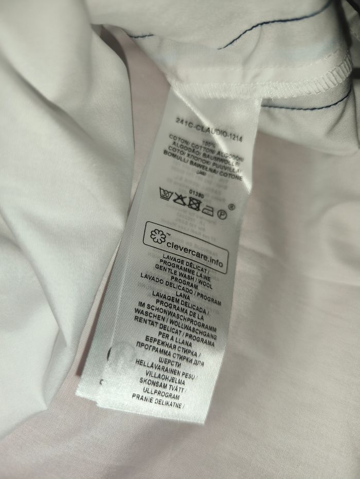 Chemise tunique blanche motif bandes Caroll L - photo numéro 5