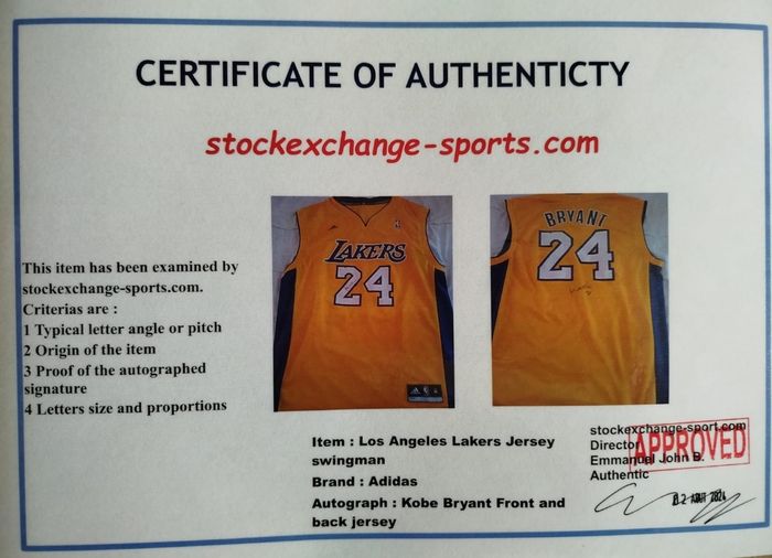 Maillot signé par Kobe Bryant Los Angeles Lakers - photo numéro 7