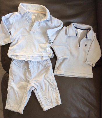 Ensemble Obaibi 3 mois pantalon pull et polo