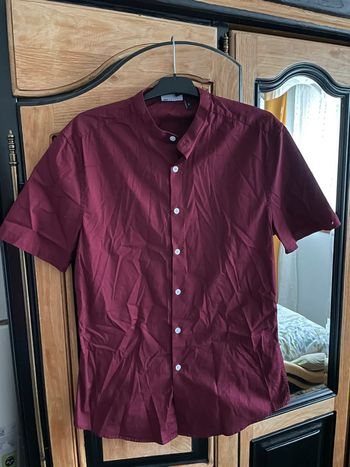 Chemise col bateau bordeaux