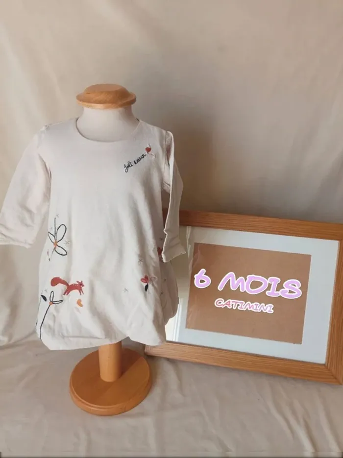 Superbe robe manches longues beige Catimini 6 mois