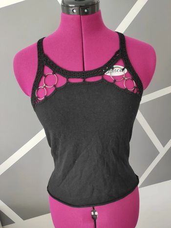 Débardeur Mango tS  crochet maille noir