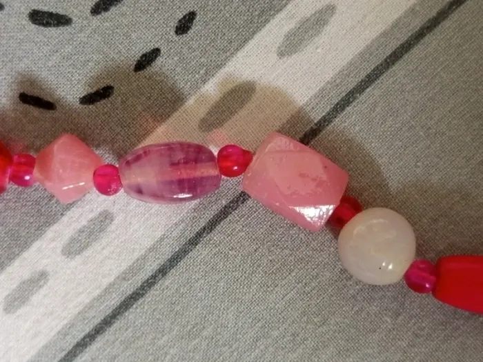 Bijoux collier rose vintage - photo numéro 5
