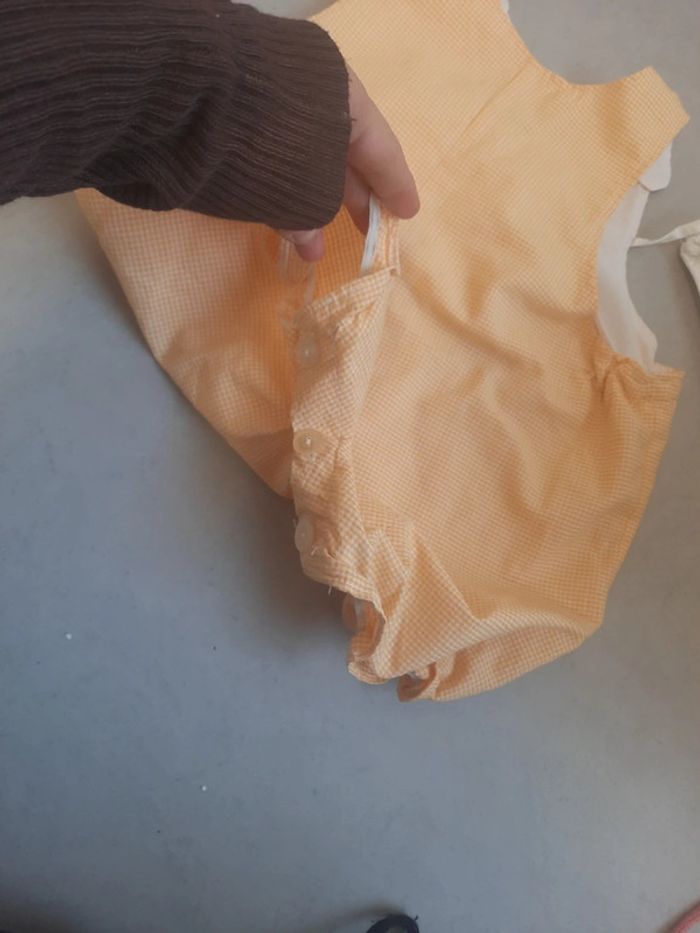 Ensemble jaune salopette tissus 9 mois - photo numéro 6