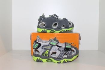 jolies sandales nus pieds grise et verte 22