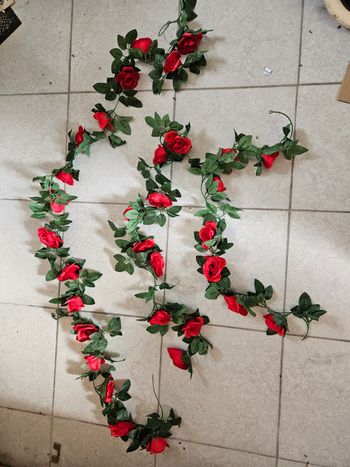 Lot de 3 guirlandes - Roses rouges