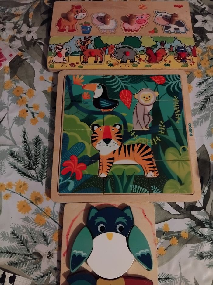 Lot de 4 puzzle en bois