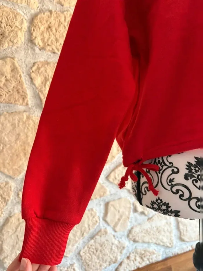 Sweat rouge crop top “Briseuse de Cœur” Undiz – Taille XS - photo numéro 3
