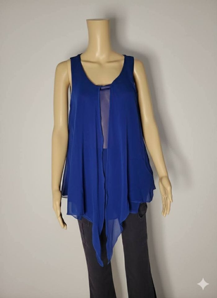 Top Fluide Bleu Roi - Tentation Paris - Taille M/L - Neuf avec étiquette