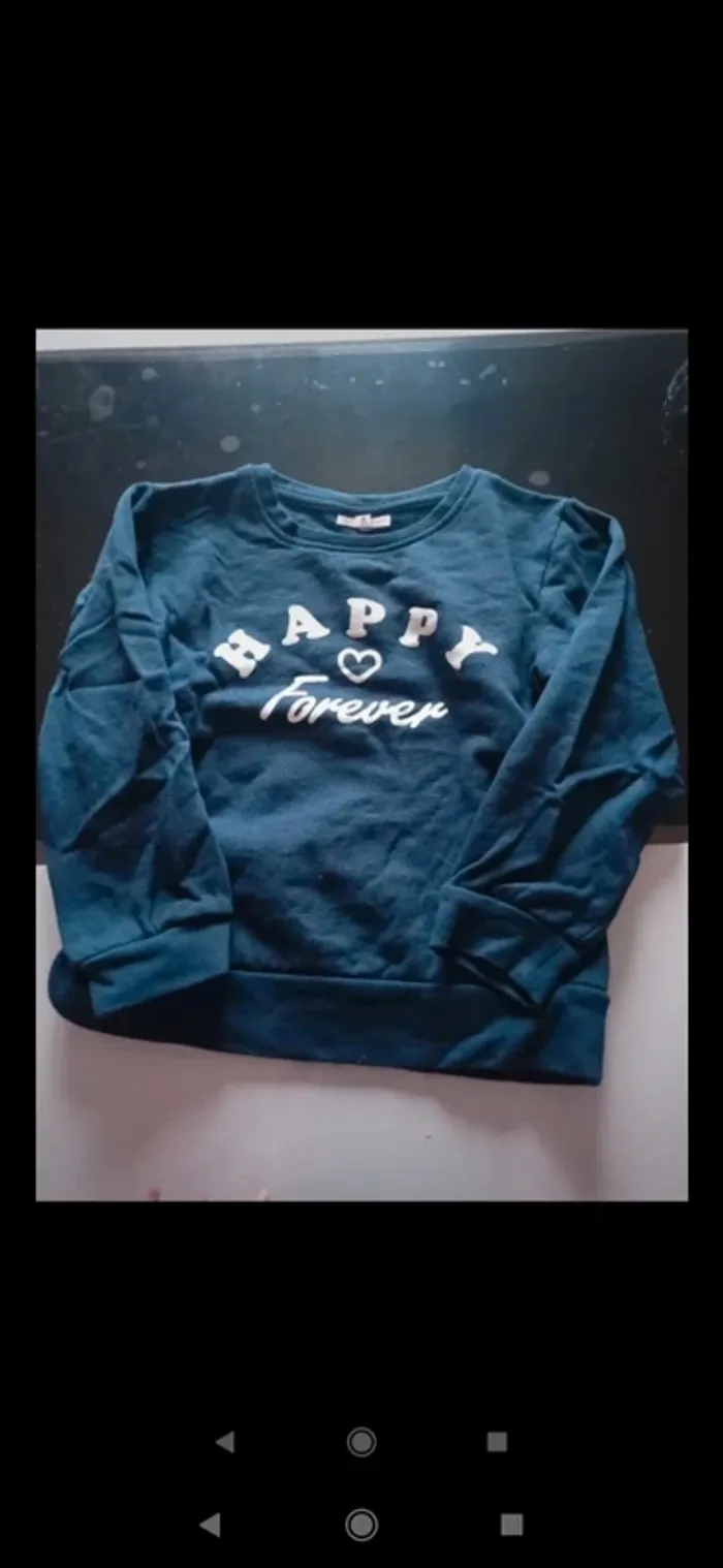 Pull manche longue bleu