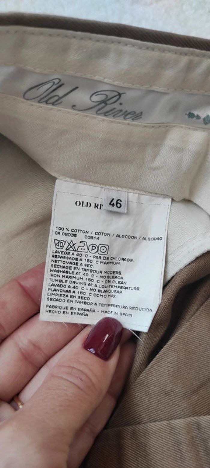 Pantalon Chino Old River beige camel W26 - photo numéro 8