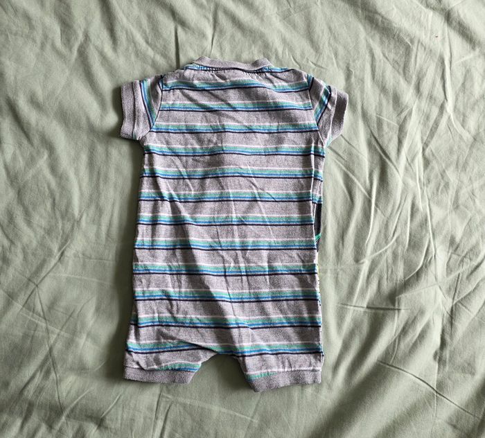 Lot Disney Baby Sarouel Noir & Barboteuse Rayée Gris 3 mois - photo numéro 6