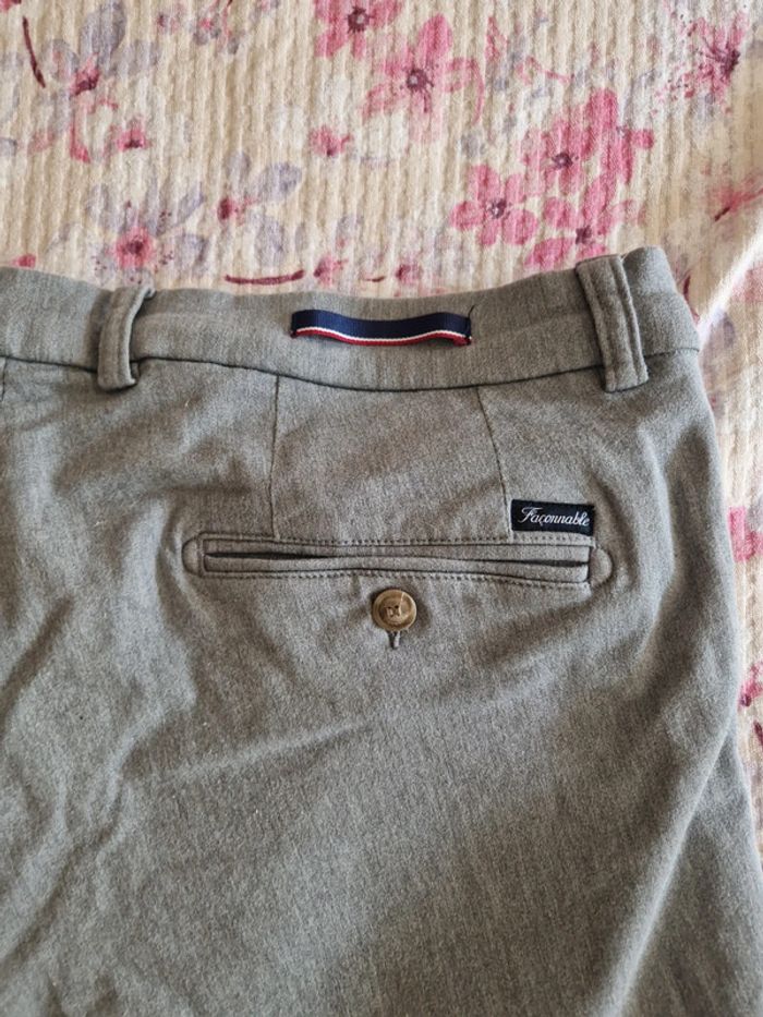 Pantalon droit gris très bon état Taille 46 Façonnable - photo numéro 8