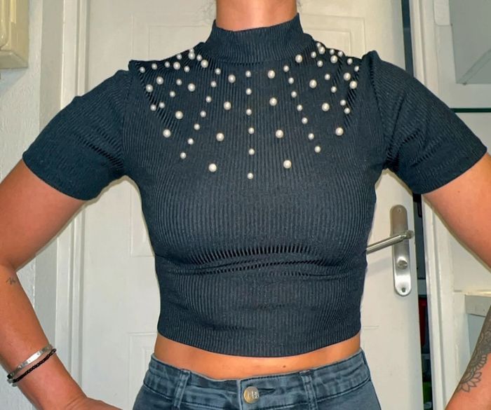 Crop Top à perles Neuf Jennyfer Taille S