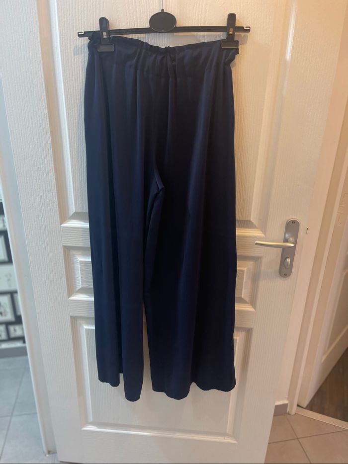 Pantalon fluide New Collection T. 38/40 bleu taille élastique - photo numéro 4