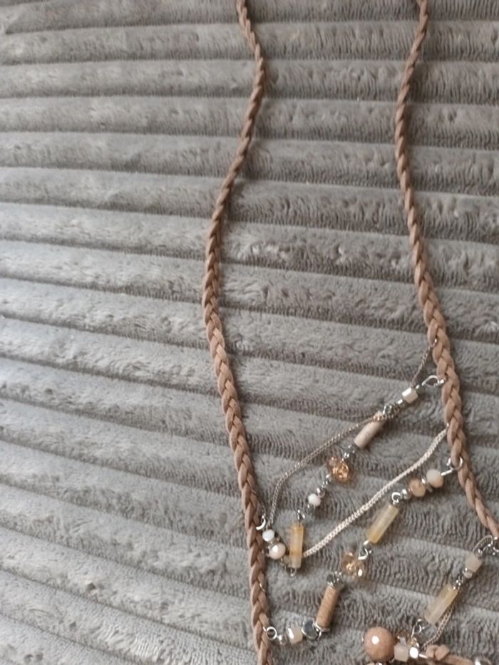 Sautoir bohème beige - photo numéro 3