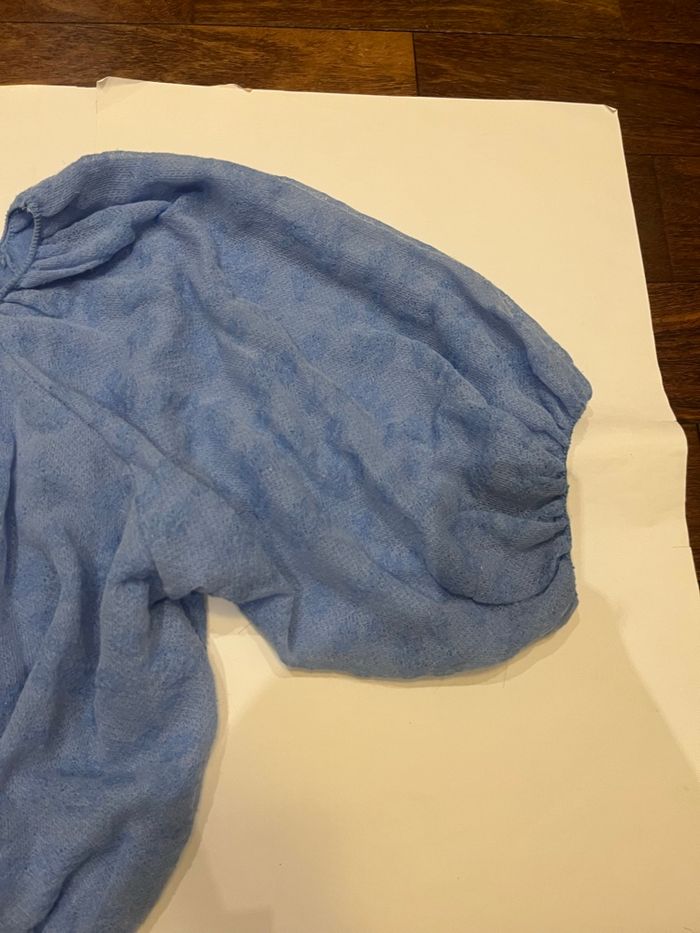 Top bleu bohème ample manches bouffantes zara taille S/36 - photo numéro 7