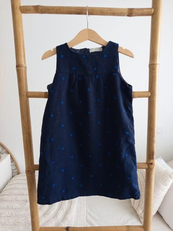 Robe bleu marine à pois ZY Girls 5 / 6 ans