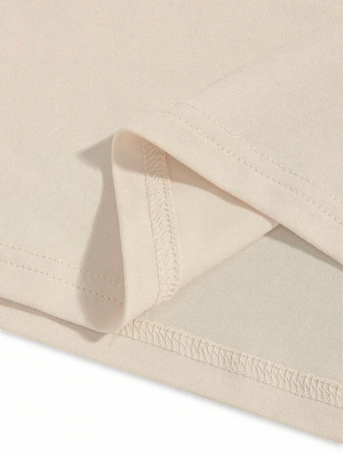 T-shirt beige imprimé tendance - photo numéro 5