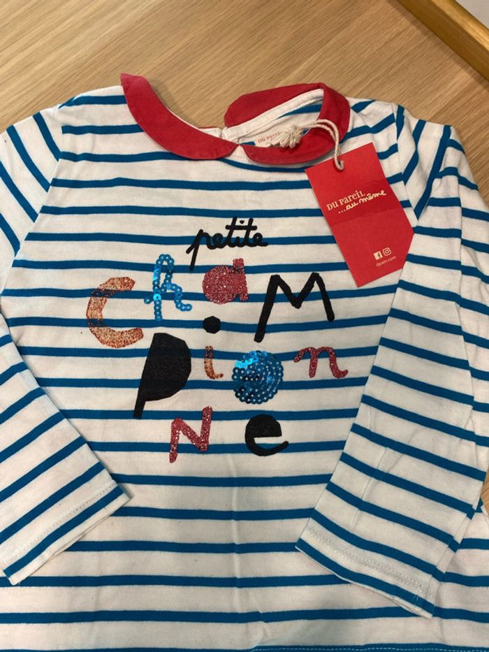 Tee shirt manches longues dpam neuf 4 ans - photo numéro 2