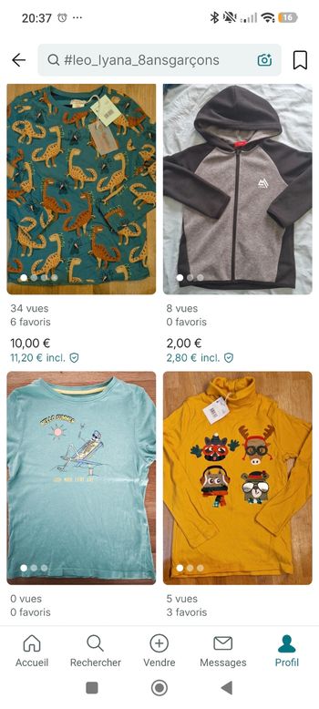 Lot vêtements garçon 8 ans