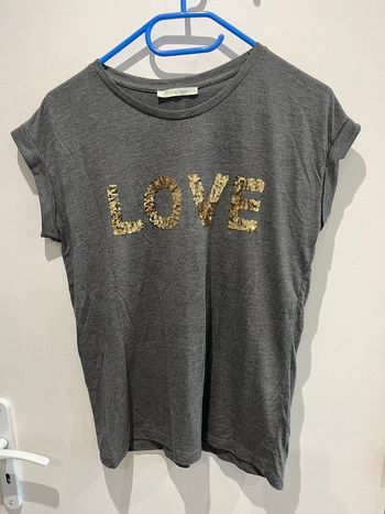 TEE shirt gris gemo avec sequins or