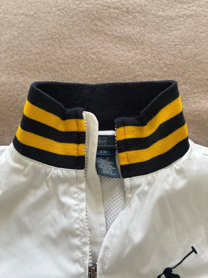 Veste zip blanche Ralph Lauren 6/7 ans en très bon état - photo numéro 4