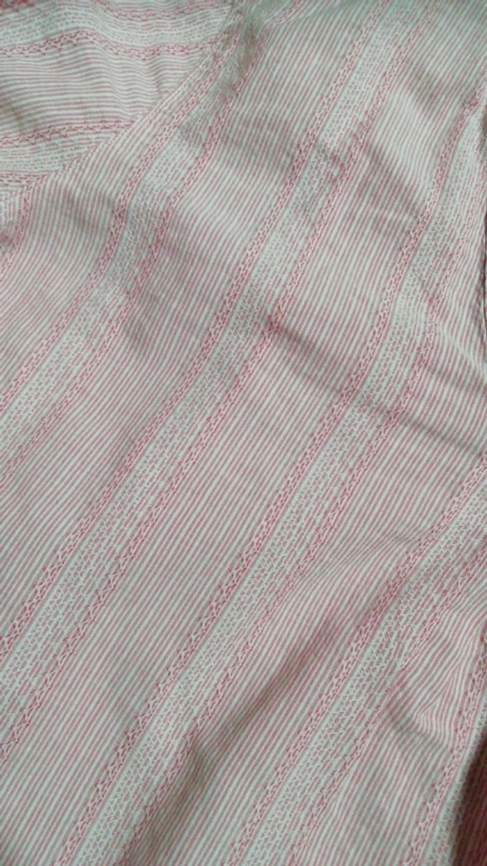Blouse rose fines rayures cache cache 38 - photo numéro 3