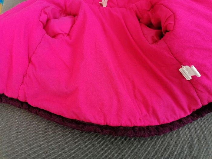 Manteau veste chaud velour bébé fille violet - photo numéro 9