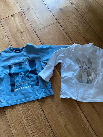 Lot de 2 t shirts manches longues obaibi très bon etat 9 mois