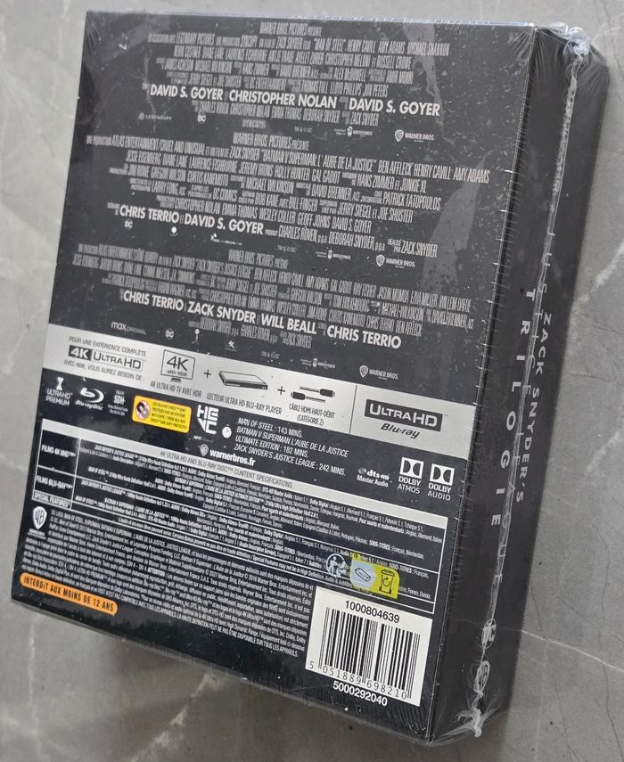 Coffret Trilogie Justice League Zack Snyder's Dc Blu-Ray 4k Ultra Hd neuf sous Blister - photo numéro 4