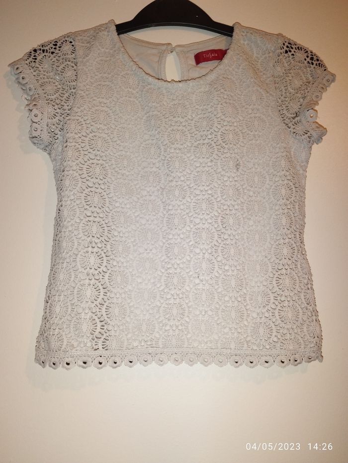 T-shirt fille dentelle