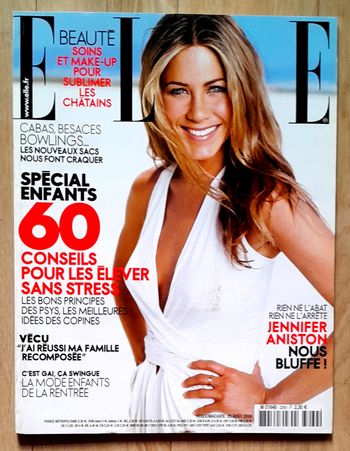 magazine elle n°3269 aout 2008 spécial jennifer aniston et enfants