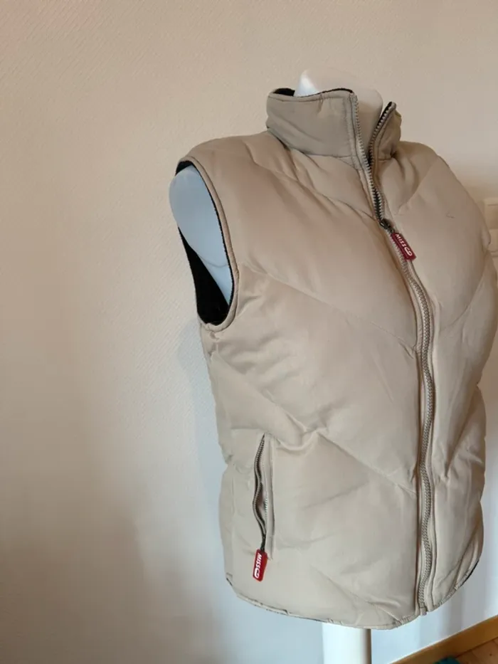 Veste sans manche beige en très bon état taille S miss u - photo numéro 2