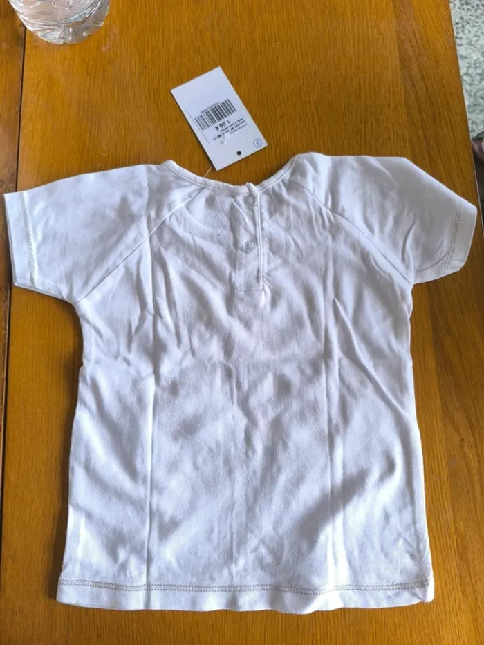318388 tee-shirt MC blanc fille 12 mois U tout petits - photo numéro 2