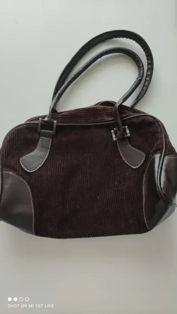Petit sac velours marron vintage
