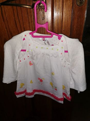 Ensemble rose +gilet 1 mois