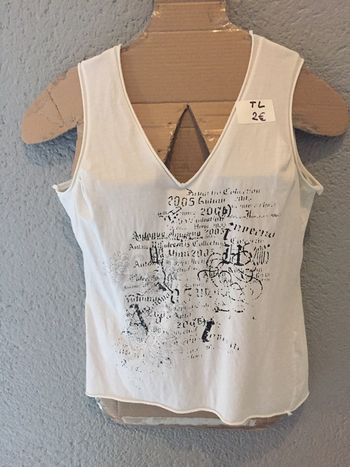 558-Tee-shirt s/ manches blanc T 40/42